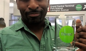 Holding A Fiverr Mug At Fiverr Headquaters In NYC